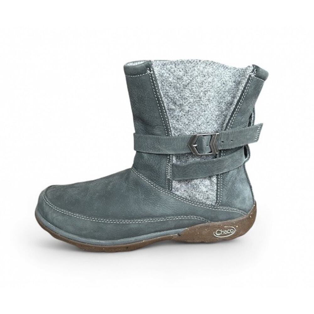 Chaco Hopi Waterproof Leather & Wool Boots Castlerock Gray Buckle Women’s US 8 - Picture 2 of 10